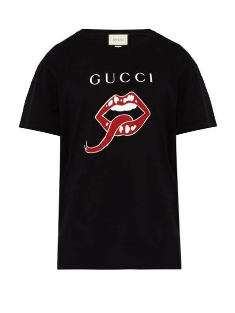 mens gucci lip tshirt|authentic gucci men tee shirts.